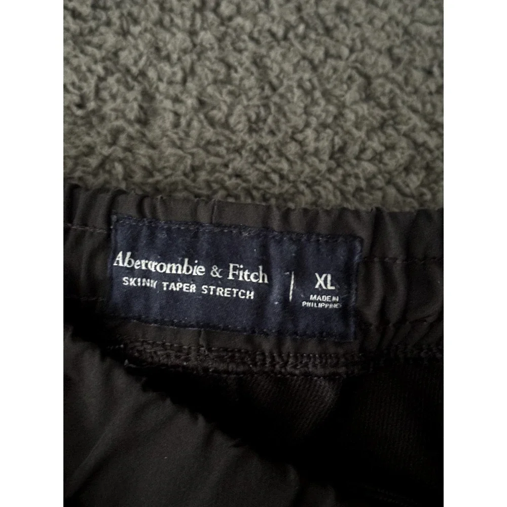 Abercrombie & Fitch Mens XL Black Skinny Taper Stretch Elastic Waist Pants